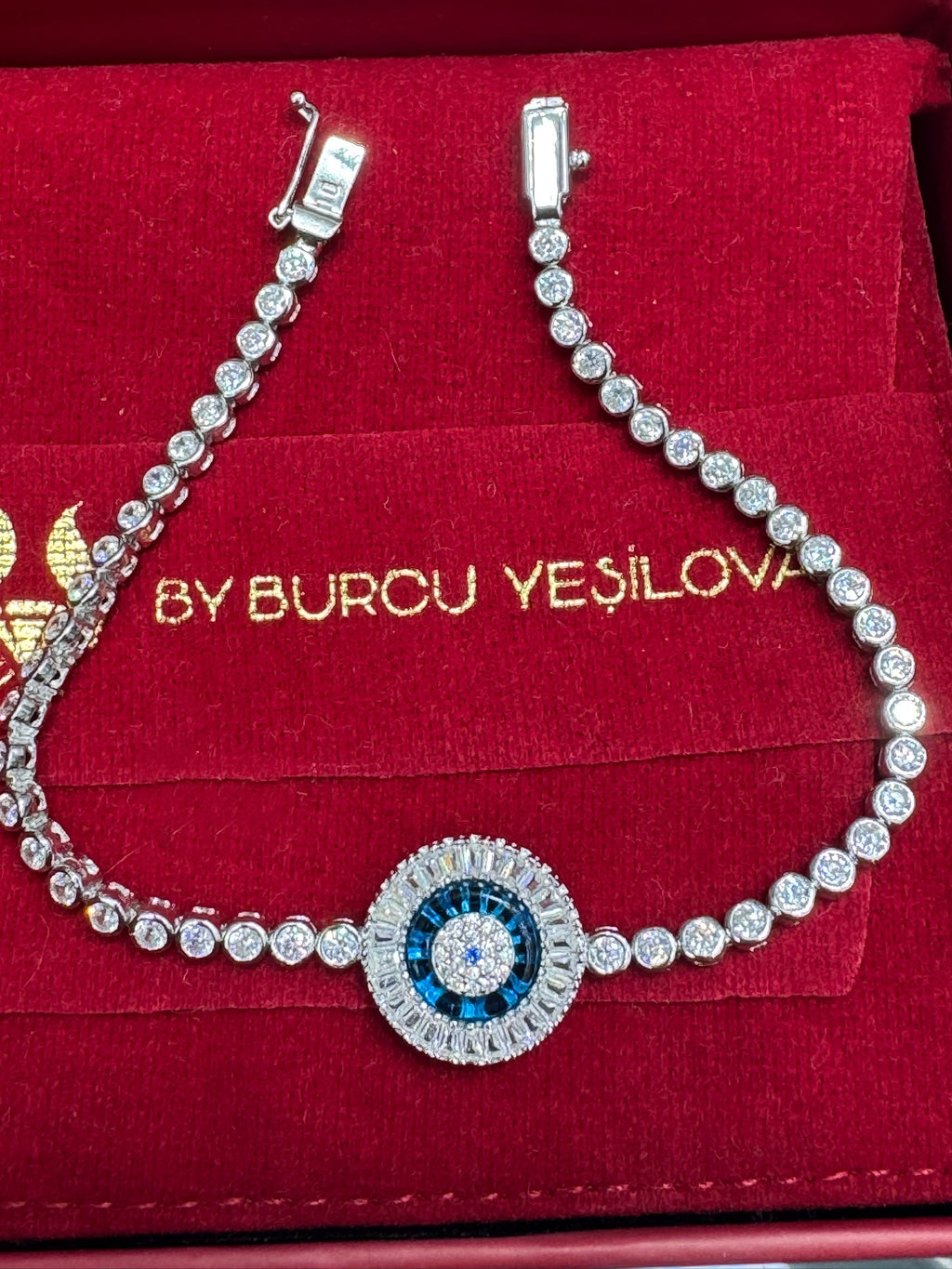 Tekli camgöz 925 ayar gümüş bileklik