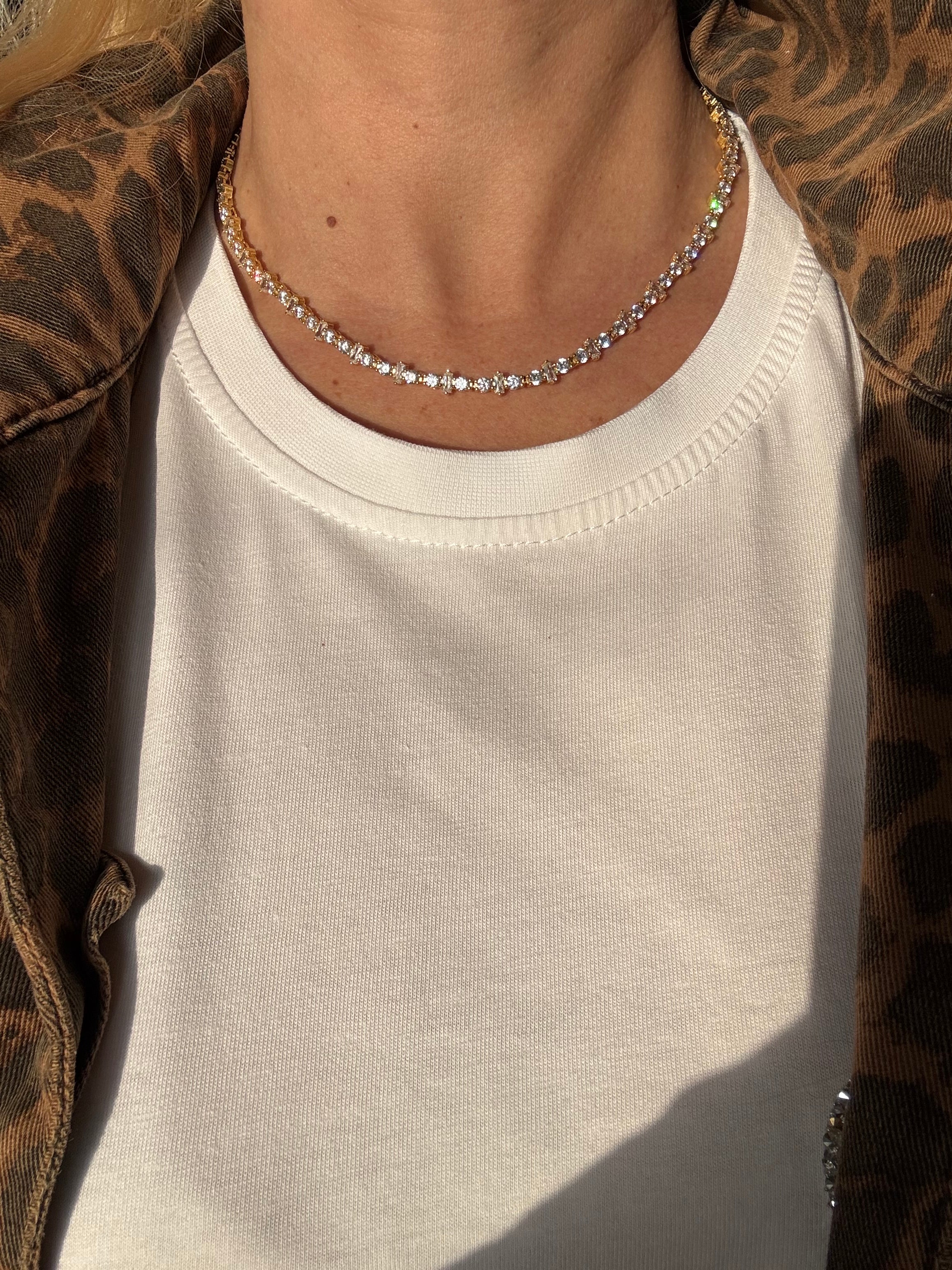 “Işıltılı Mix Cut Su Yolu Kolye – 925 Gümüş”