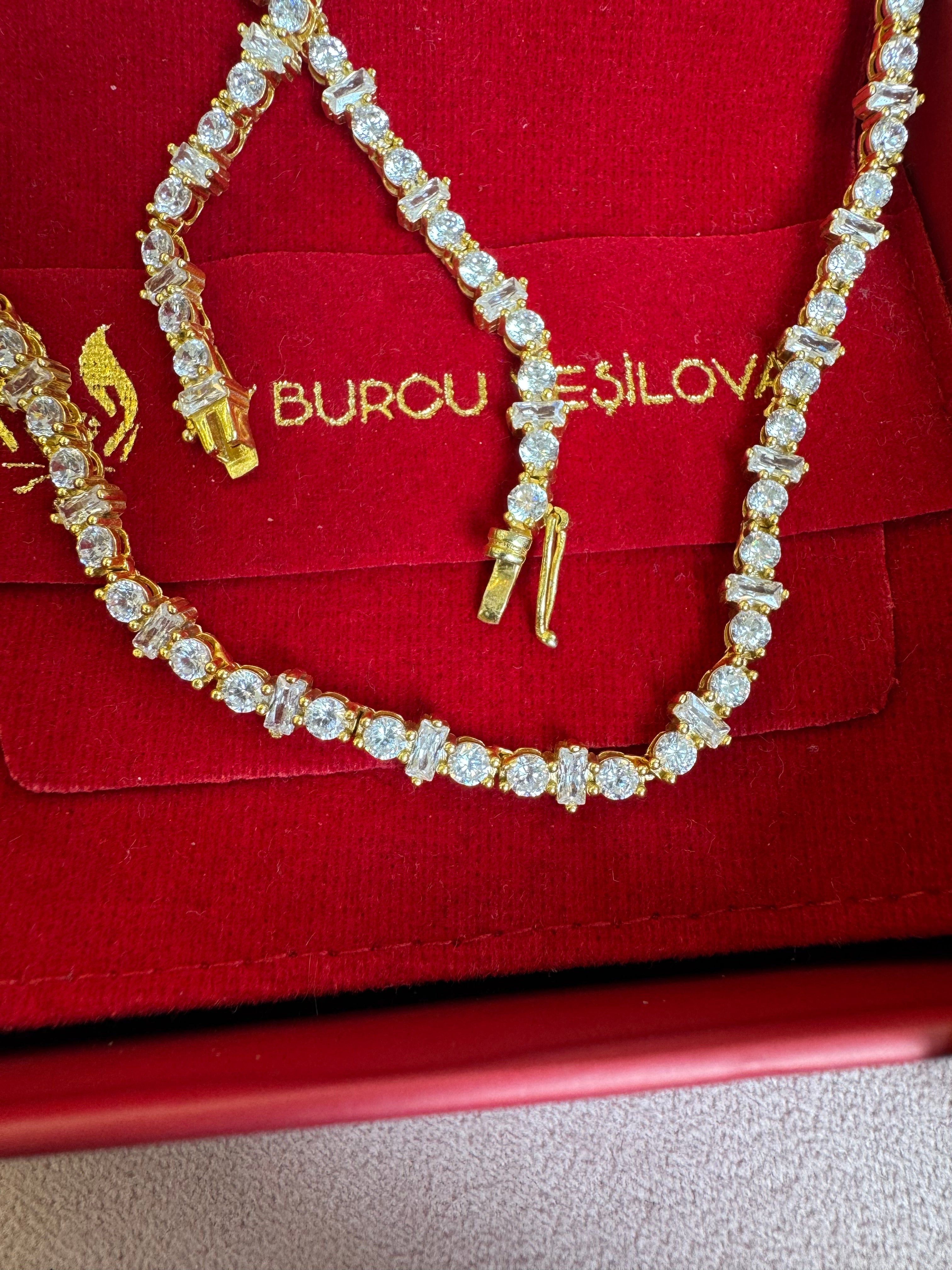 “Işıltılı Mix Cut Su Yolu Kolye – 925 Gümüş”