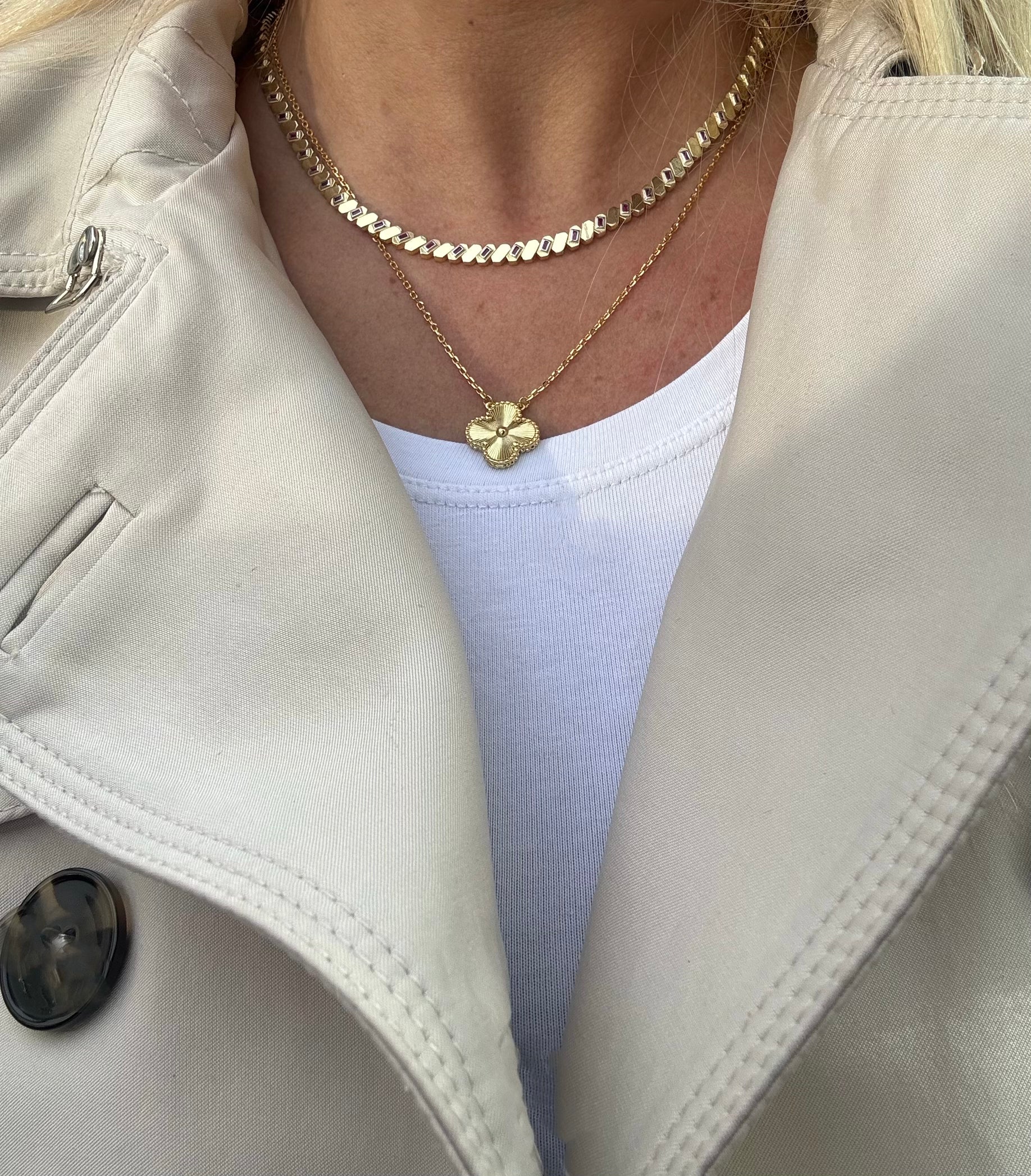 Gold disk 925 ayar gümüş gerdanlık