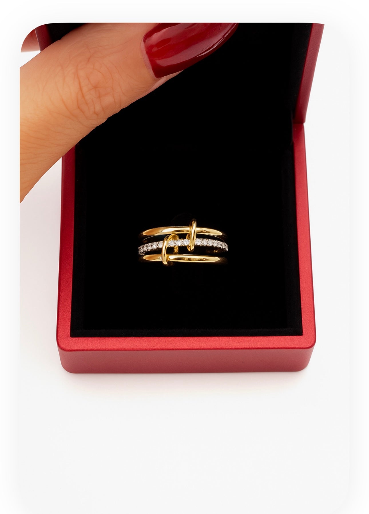 Üçlü ışıltı link 925 ayar gümüş yüzük