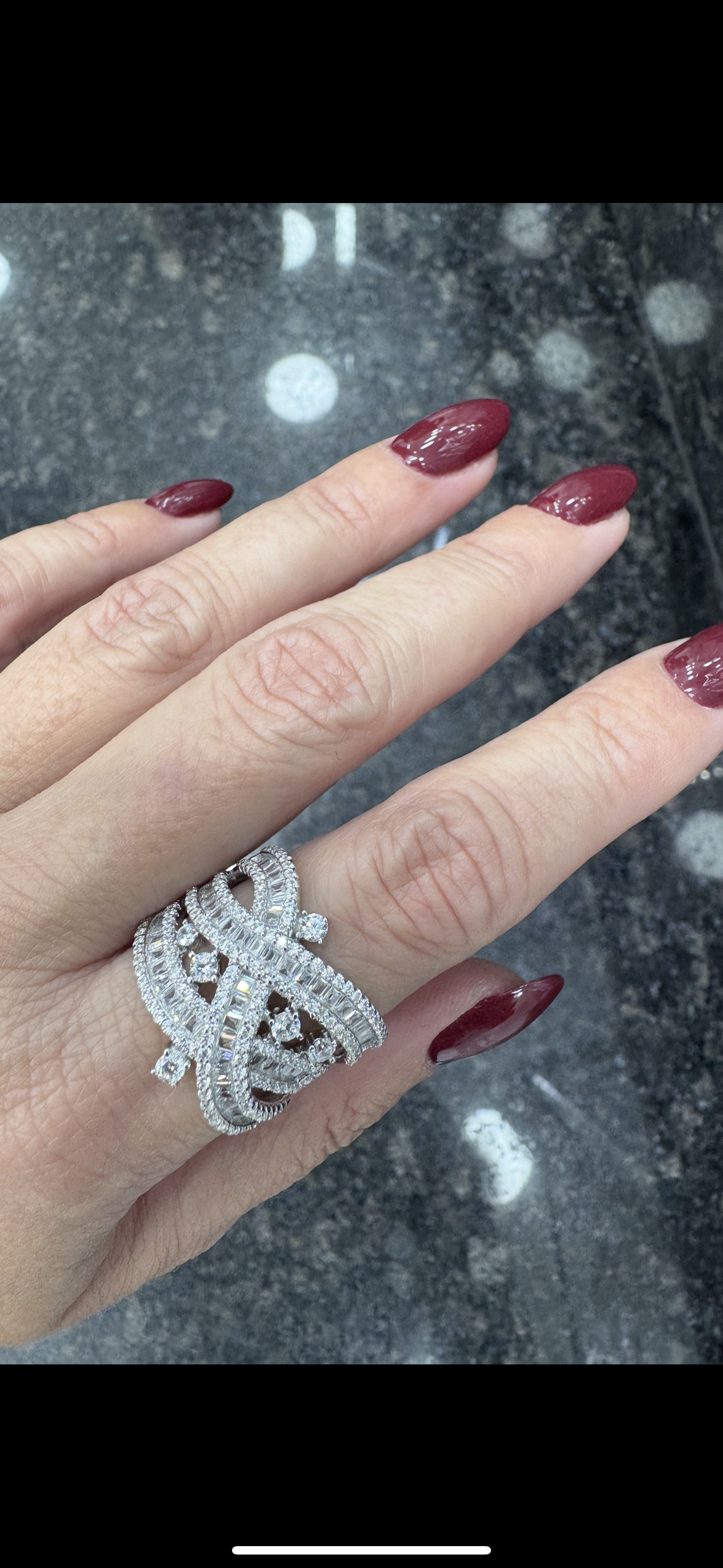 Crystal Curve 925 Ayar Gümüş Geniş Baget Yüzük