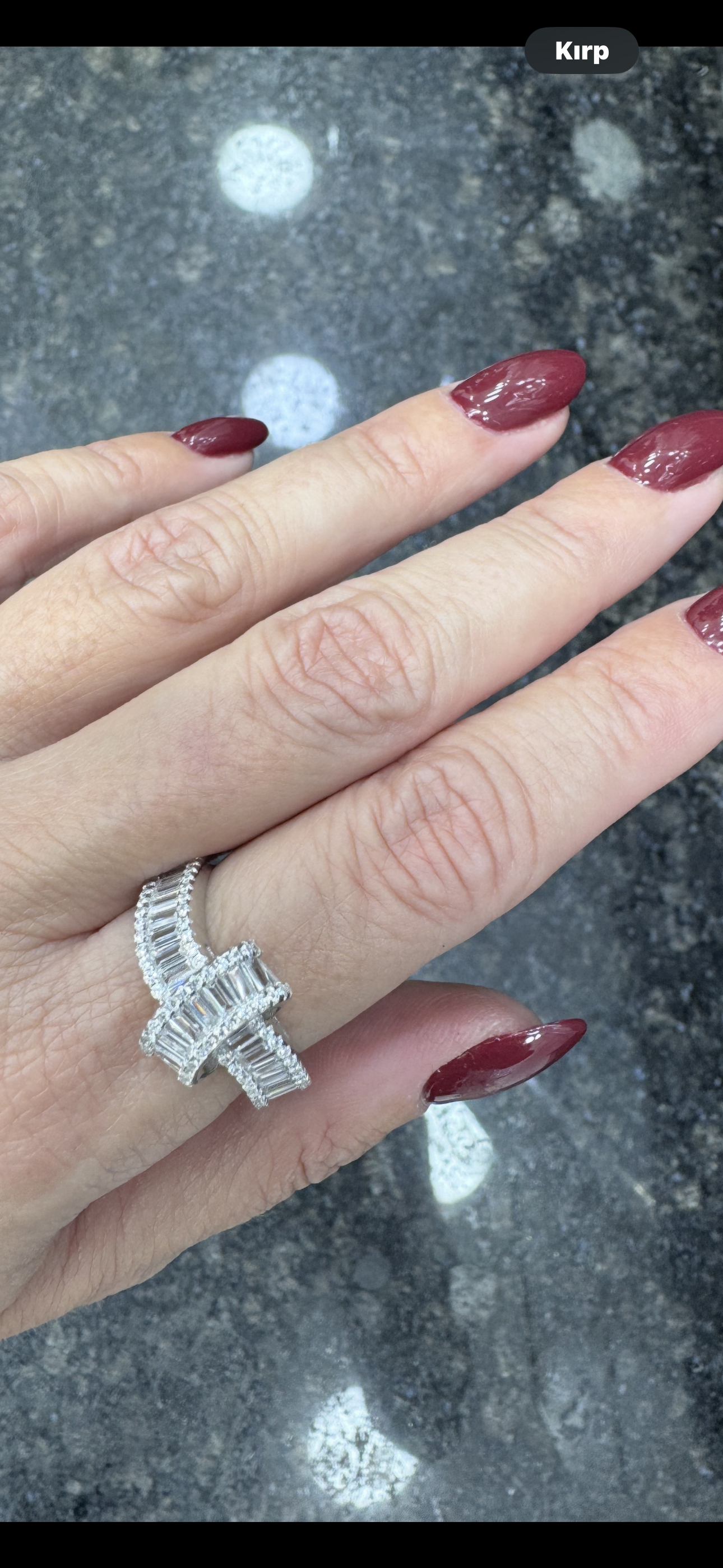 Cross Baguette 925 Ayar Gümüş Tasarım Yüzük