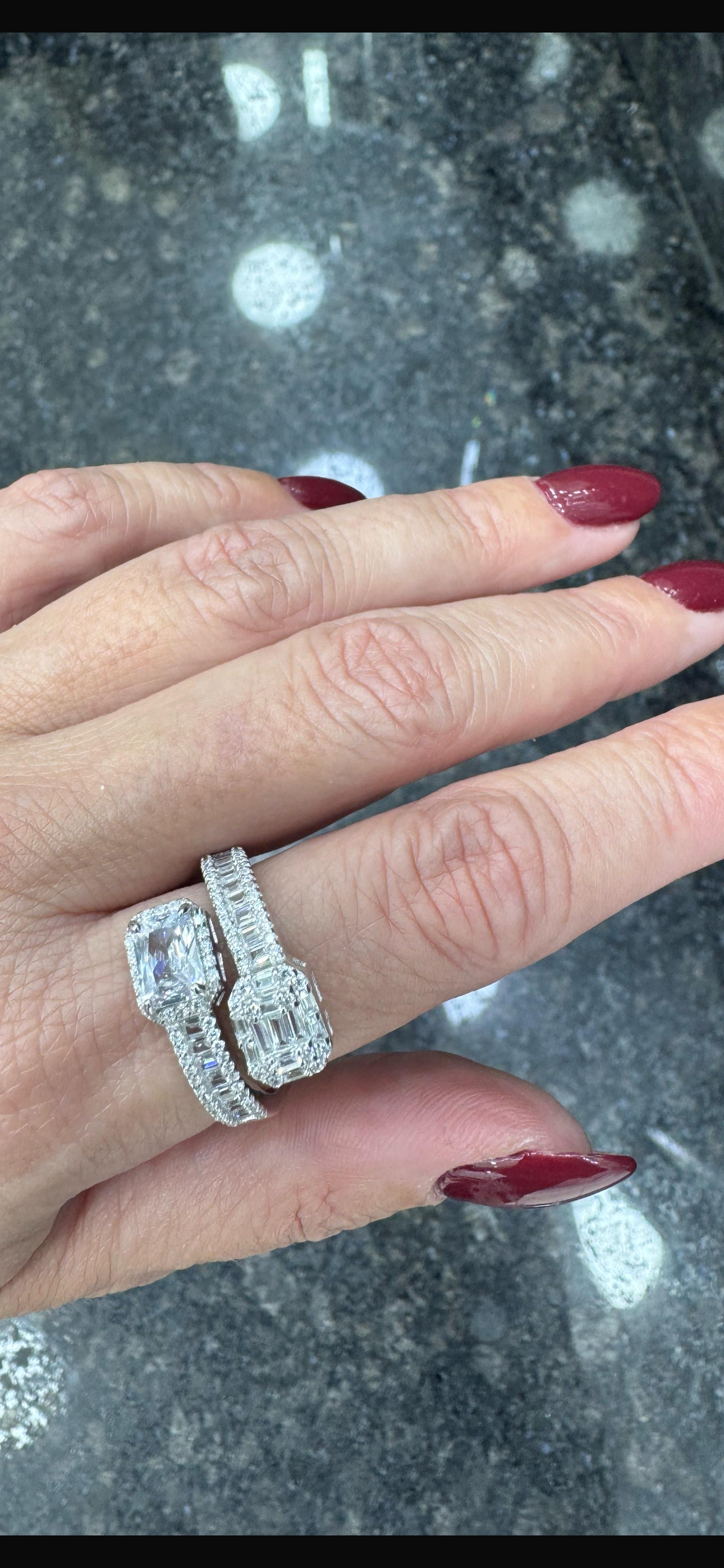 Double Emerald 925 Ayar Gümüş Çift Taşlı Baget Yüzük