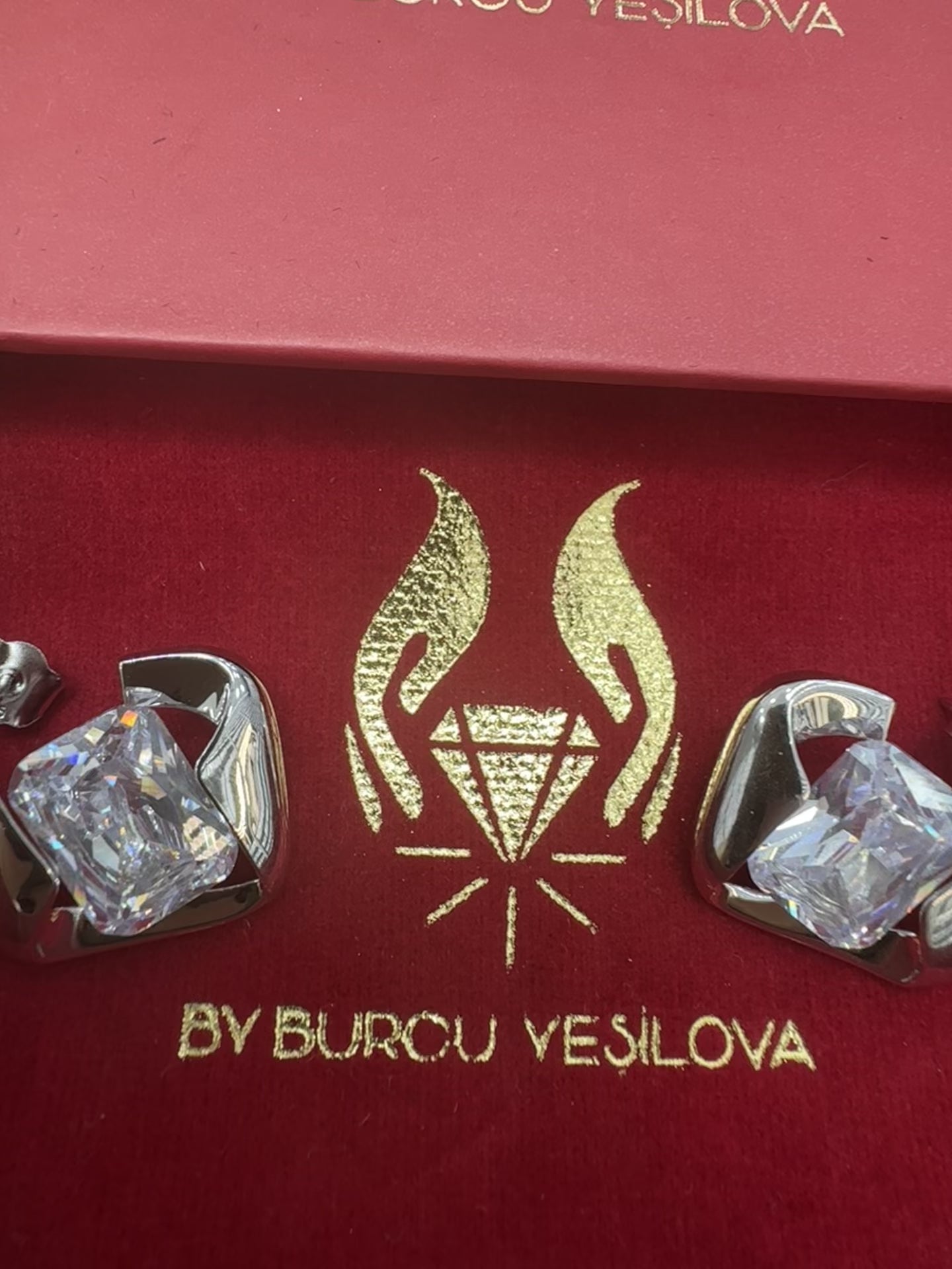 Kare Taş Tasarım Küpe(11.40gr)